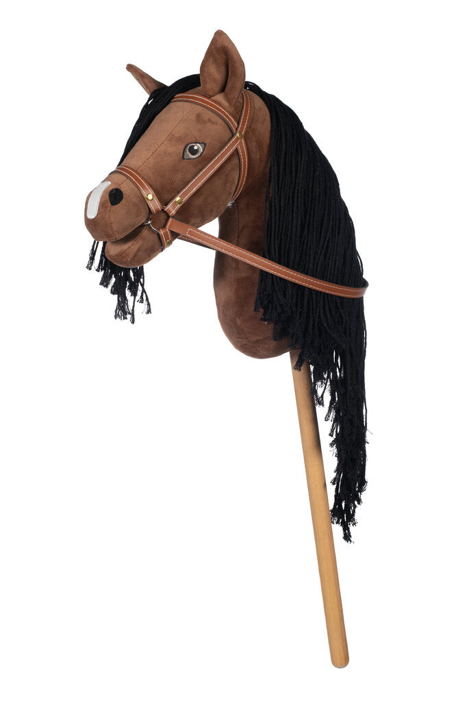 HKM Hobby Horse in braun mit süßer weißer Schnippe