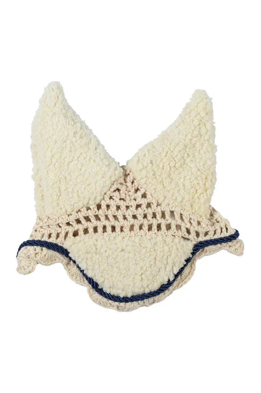 freigestellte plüsch fliegenhaube für Hobby horses in beige