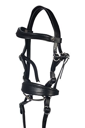 Schwarze Trense für Hobby Horse mit Gebiss und Zügeln