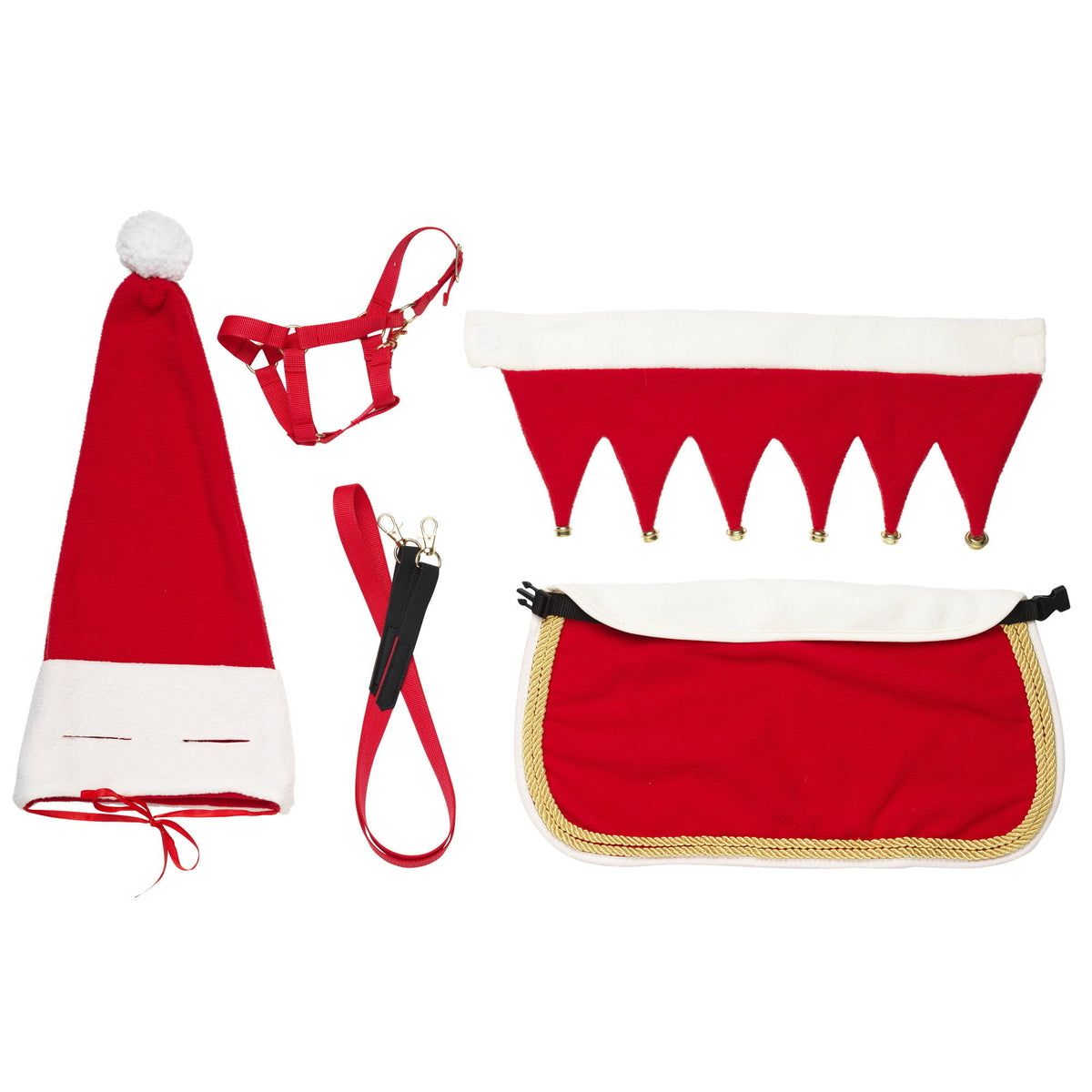 Weihnachtsset Hobby Horsing mit Mütze, Decke, Halfter und Glöckchen