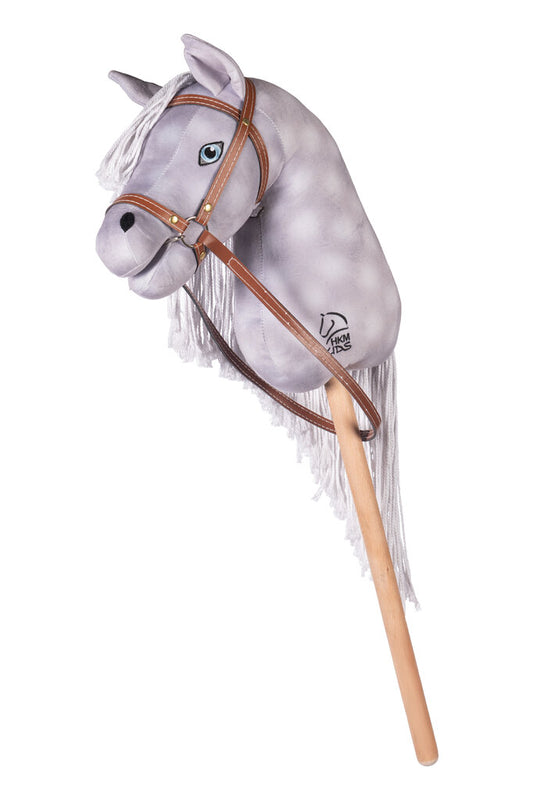 hkm hobby horse in grau mit trense