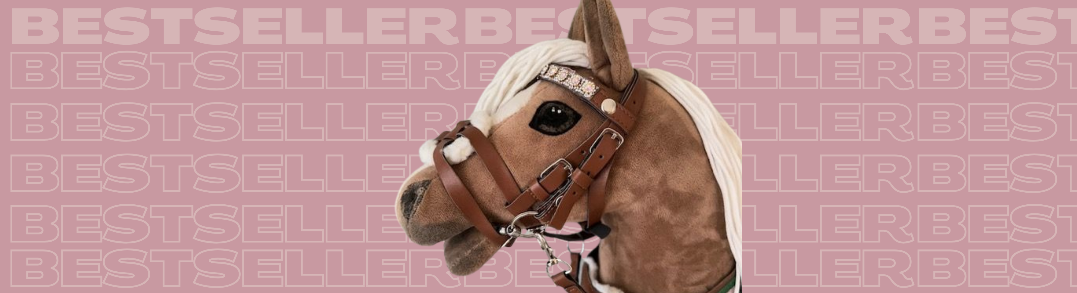 Kleines Hobby Horse mit brauner Panduro Trense im mexikanischem Stil
