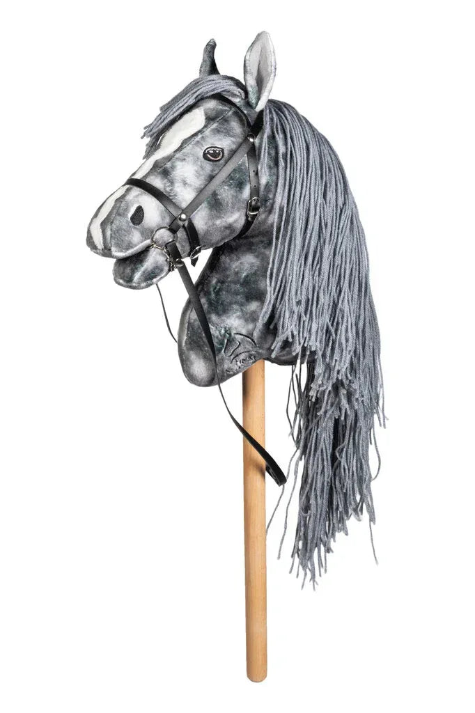 HKM Hobby Horse Apfelschimmel mit Blesse und Trense