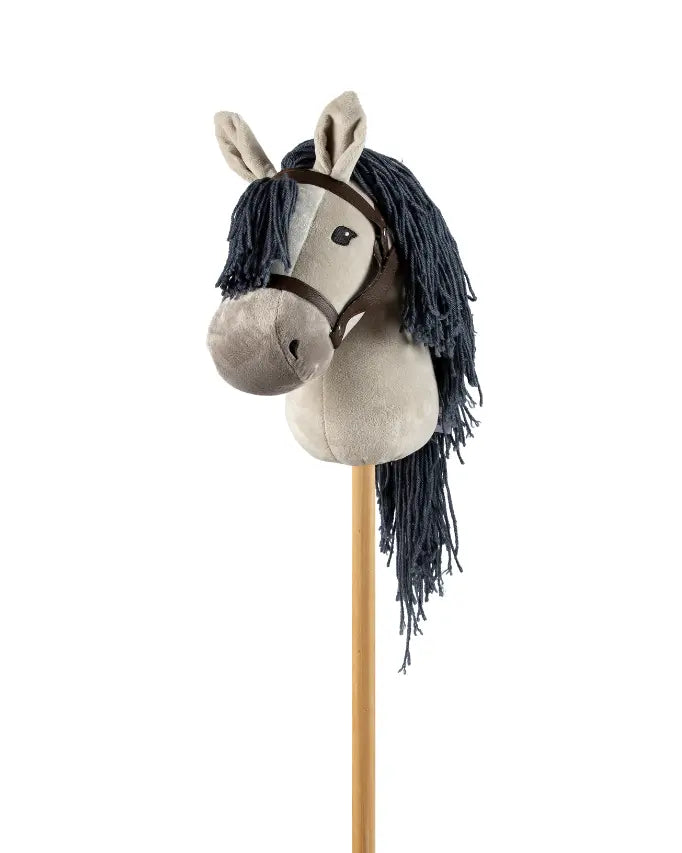 byASTRUP Steckenpferd inklusive Trense und Tragetasche: Das graue Hobby Horse in der praktischen Zwischengröße M für optimal ausbalancierten Spielspaß.