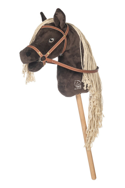 braunes Hobby Horse mit heller Mähne und Trense