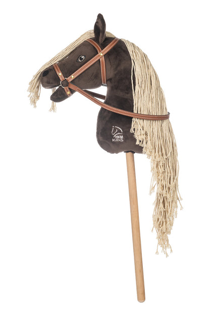 braunes Hobby Horse mit heller Mähne und Trense