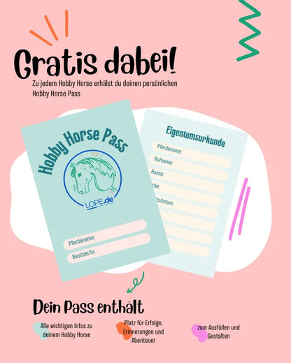 Hobby Horse Pass gratis zu jedem Hobby Horse zum selbst ausfüllen