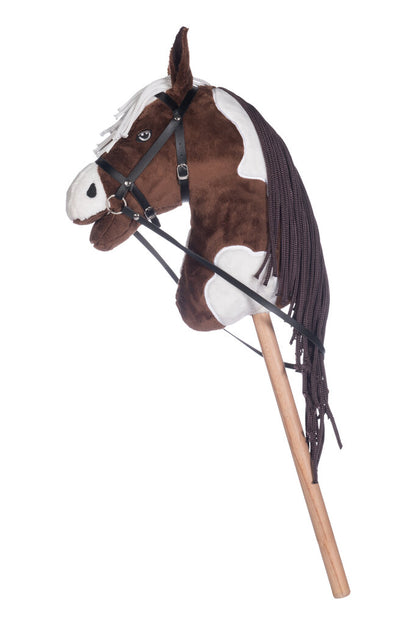 Seitenansicht Hobby Horse Schecke mit Trense