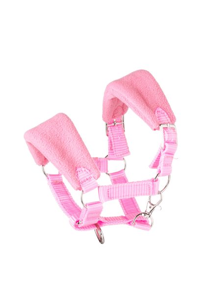 panduro hobby horse halfter in rosa mit fleece