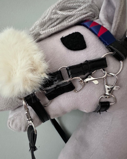 Panduro Hobby Horse Trense mit abnehmbarem Gebiss für kleine Hobby Horses | Schwarz