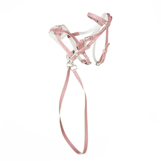 Mexikanisches Reithalfter für Hobby Horsing in rosa